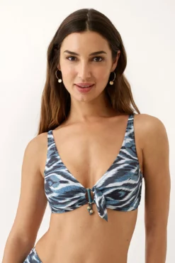 Top bikini triangular étnico