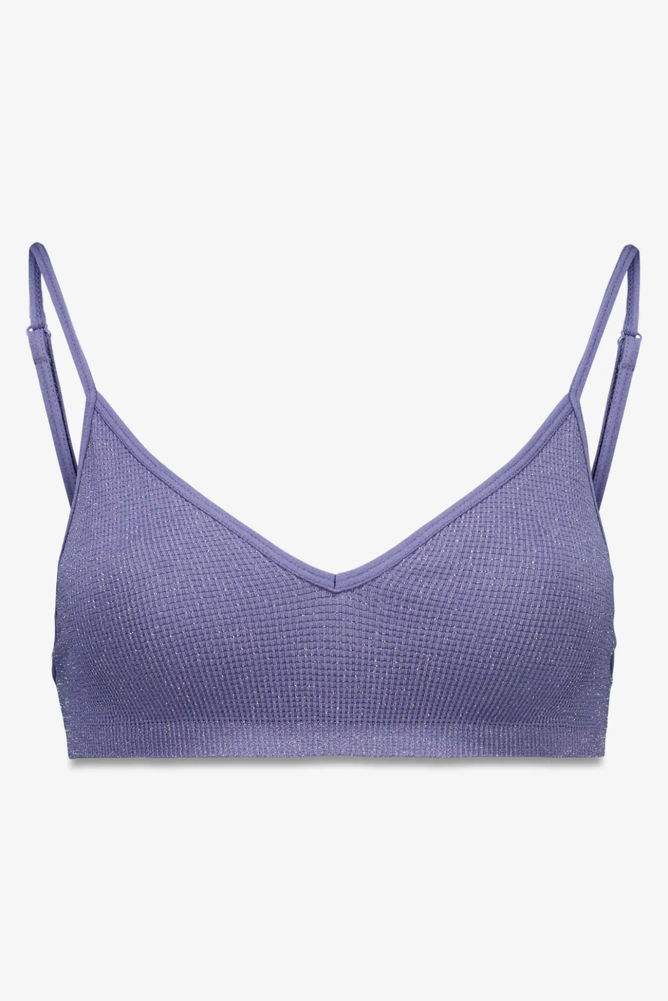Top canalé seamless lila lurex