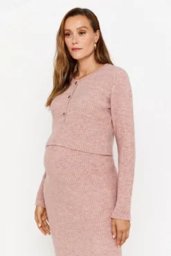 Top cropped de punto maternity