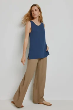 Top cuello redondo