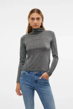 Top cuello vuelto y lúrex