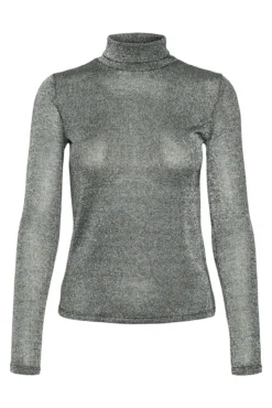 Top cuello vuelto y lúrex
