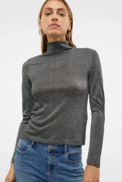 Top cuello vuelto y lúrex