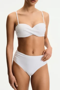 Top de bikini bandeau efecto cruzado
