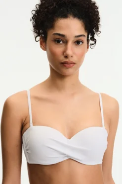 Top de bikini bandeau efecto cruzado