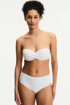 Top de bikini bandeau efecto cruzado