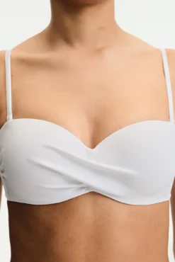 Top de bikini bandeau efecto cruzado