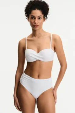 Top de bikini bandeau efecto cruzado