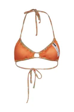Top de bikini con estampado de flores