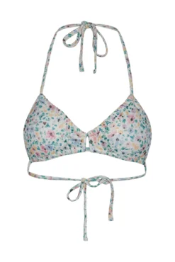 Top de bikini con estampado de flores