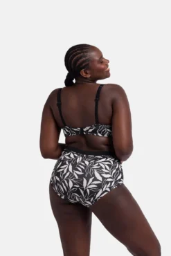 Top de bikini estampado negro