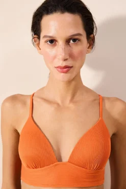Top de bikini push-up naranja