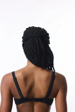 Top de bikini sin aro negro tirantes extraíbles