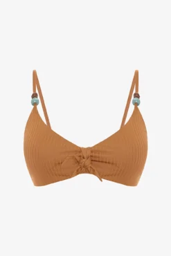 Top de bikini triangular camel