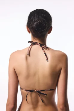 Top de bikini triangular leopardo
