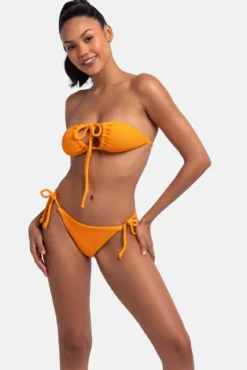 Top de bikini triangular naranja