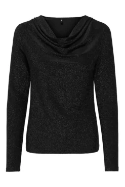 Top de glitter drapeado