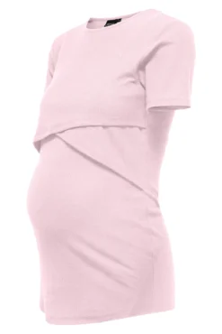 Top de manga corta cuello redondo maternity y lactancia