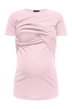 Top de manga corta cuello redondo maternity y lactancia