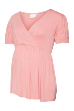 Top de manga corta y escote pico maternity y lactancia
