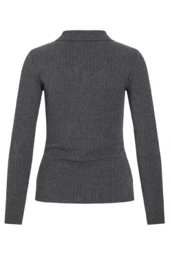 Top de manga larga con cuello polo