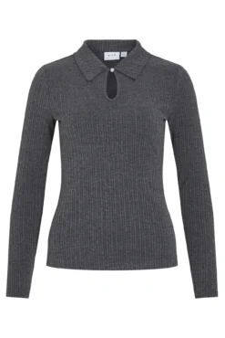 Top de manga larga con cuello polo