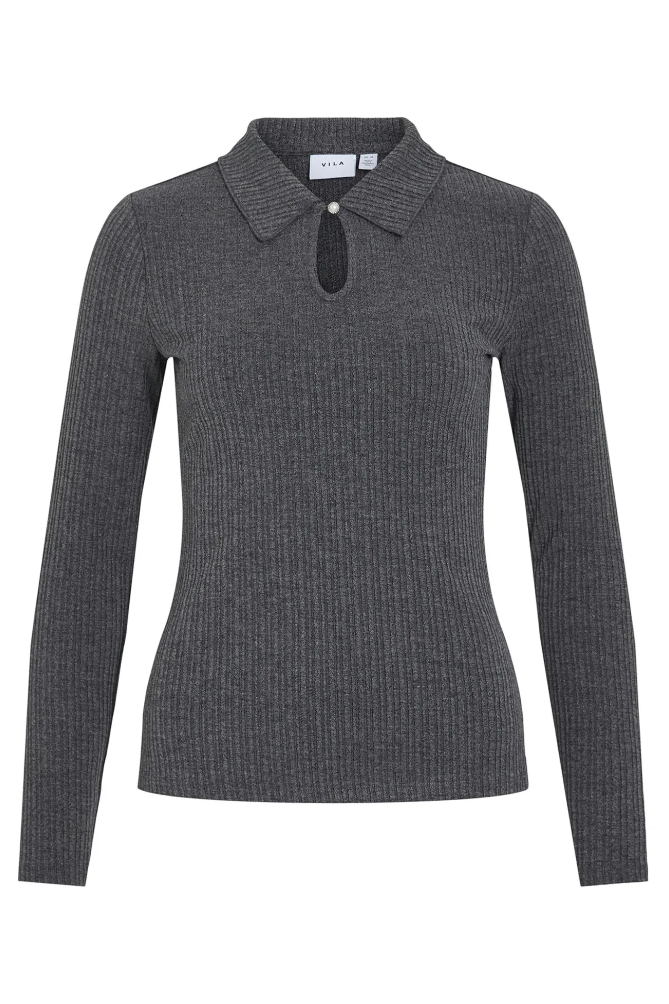 Top de manga larga con cuello polo