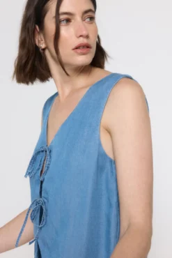 Top denim fluido