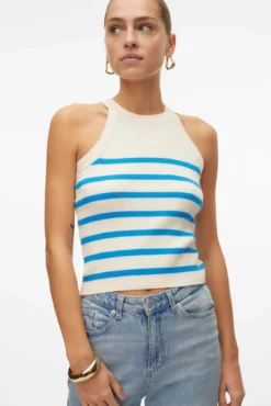 Top de punto cuello halter