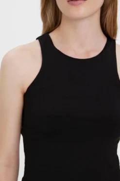 Top de tirantas de mujer con escote redondo