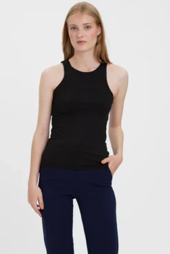 Top de tirantas de mujer con escote redondo