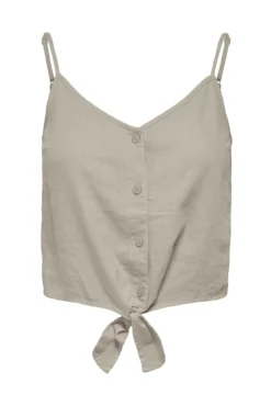 Top de tirantes nudo de lino