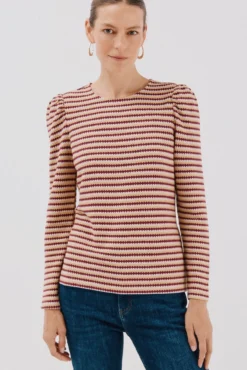 Top estructura rayas multicolor