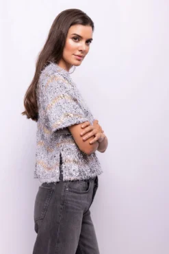 Top lentejuelas y flecos