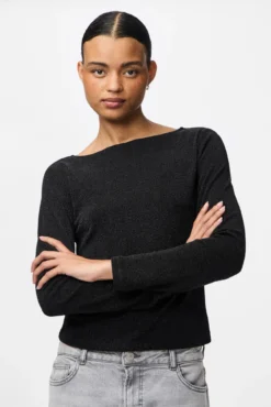 Top lurex manga larga
