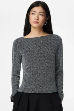 Top lurex manga larga