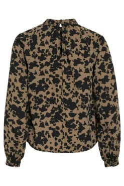 Top manga larga estampado