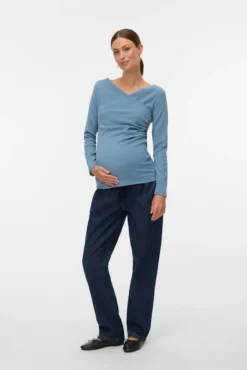Top manga larga maternity y lactancia