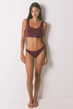 Top reversible LOVELYsin costuras granate