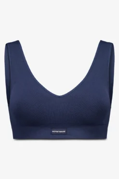 Top sin costuras LOVELY canalé azul oscuro