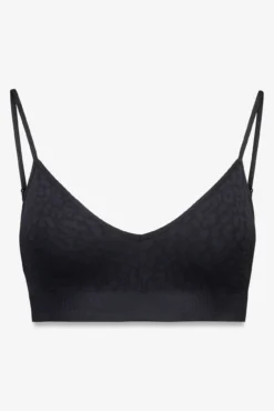 Top sin costuras NATURAL animal print negro