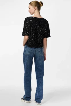 Top tipo camiseta de brillo
