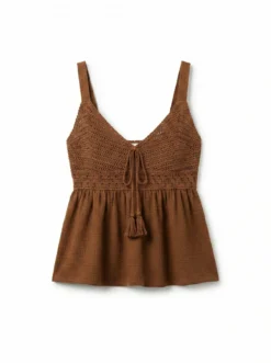 Top tirantes estructura crochet lazo