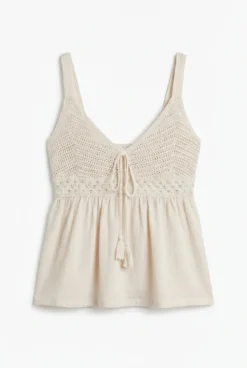 Top tirantes estructura crochet lazo