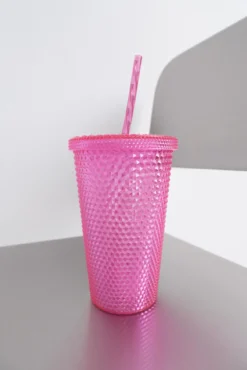 Vaso plástico cañita integrada vino