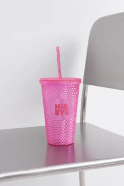 Vaso plástico cañita integrada vino