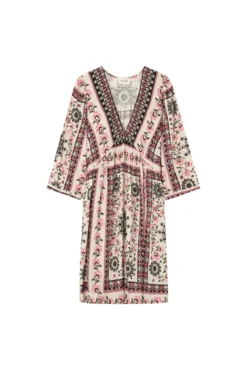 Vestido babydoll con estampado bohemio
