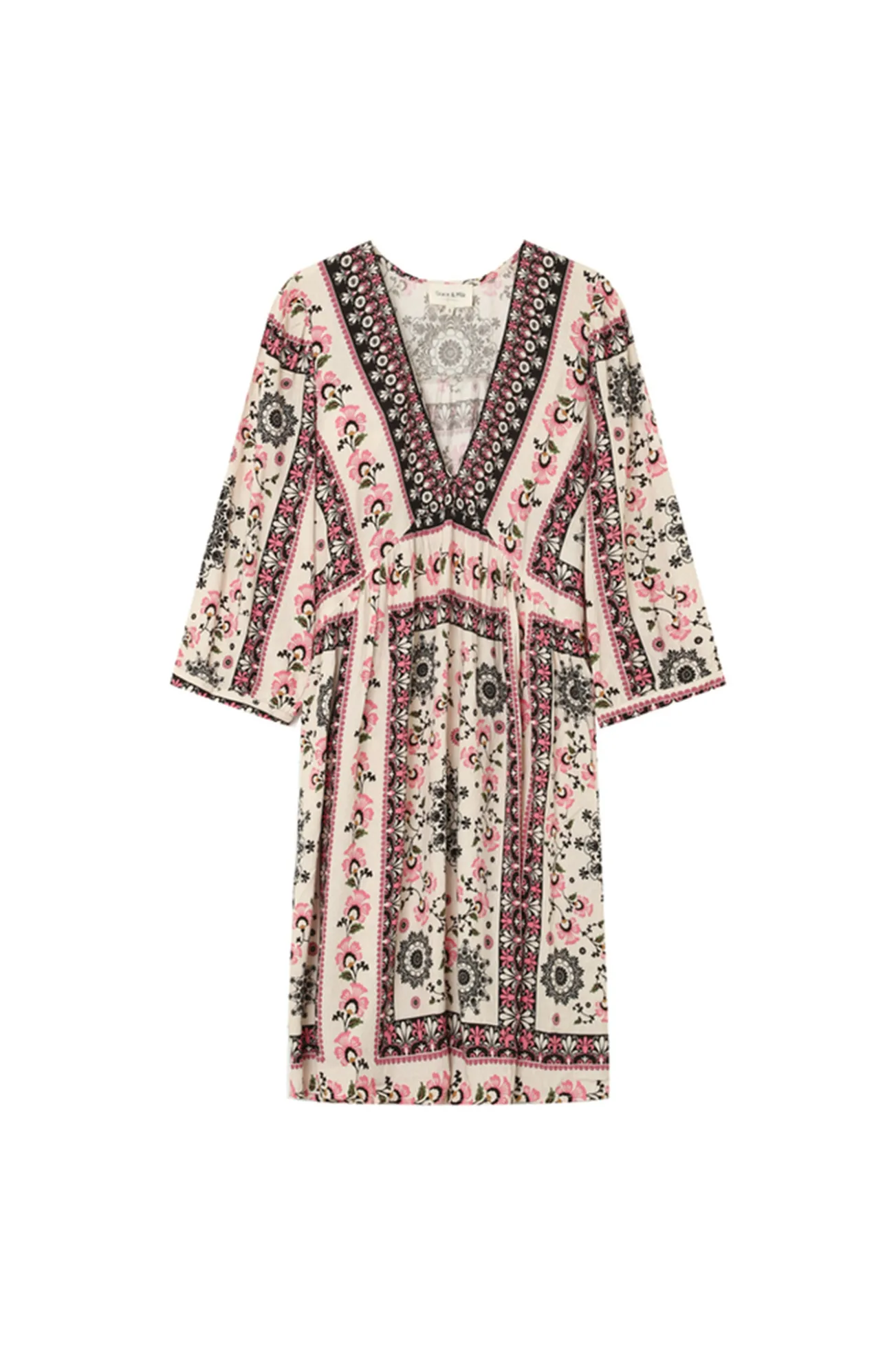 Vestido babydoll con estampado bohemio