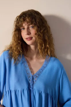 Vestido caftán azul