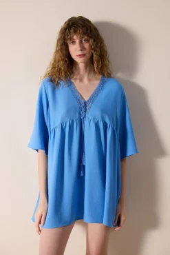 Vestido caftán azul